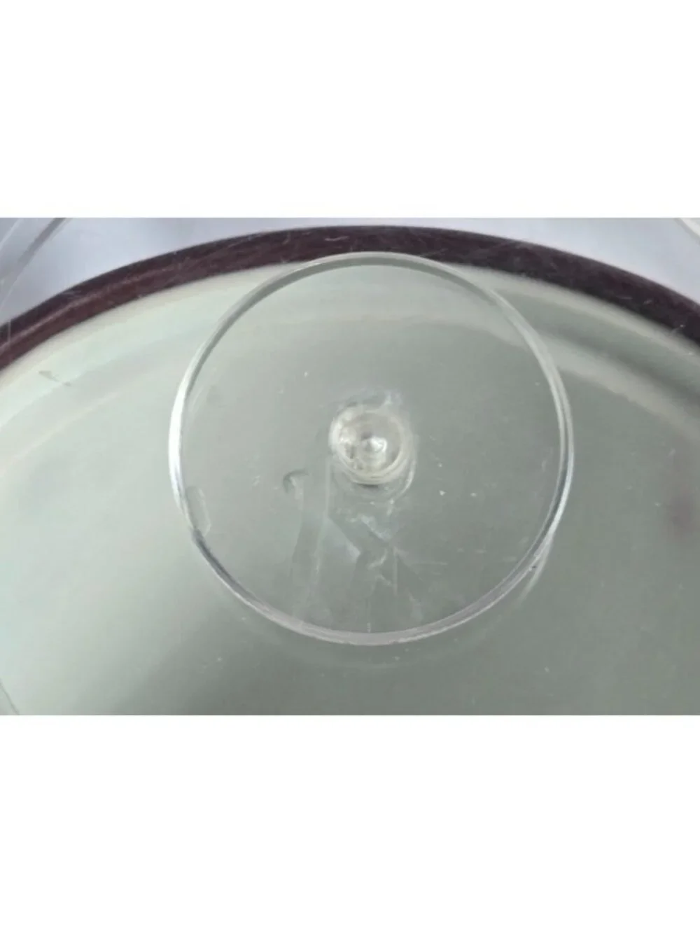Georges Briard Red Faux Leather Ice Bucket Clear Acrylic Lid and Handle U.S.A.